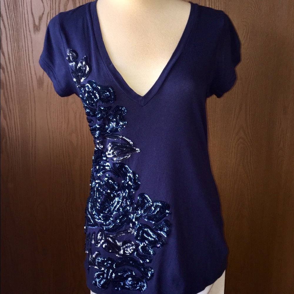 Express Sequin Embellished T Shirt